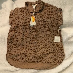 C & C California Lyocell Leopard oversized top NWT